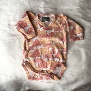 Kate Quinn Organics Orange Forest Kimono Onesie